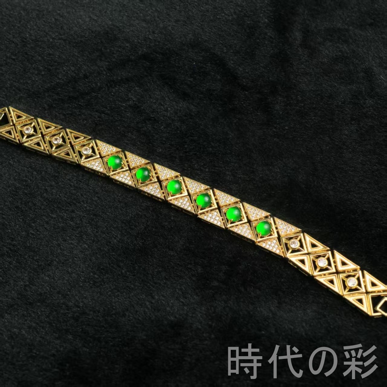 中国古美術 高冰種 翡翠 ブレスレット 玉器 氷透水潤 ジュエリー 收藏品 R08052109