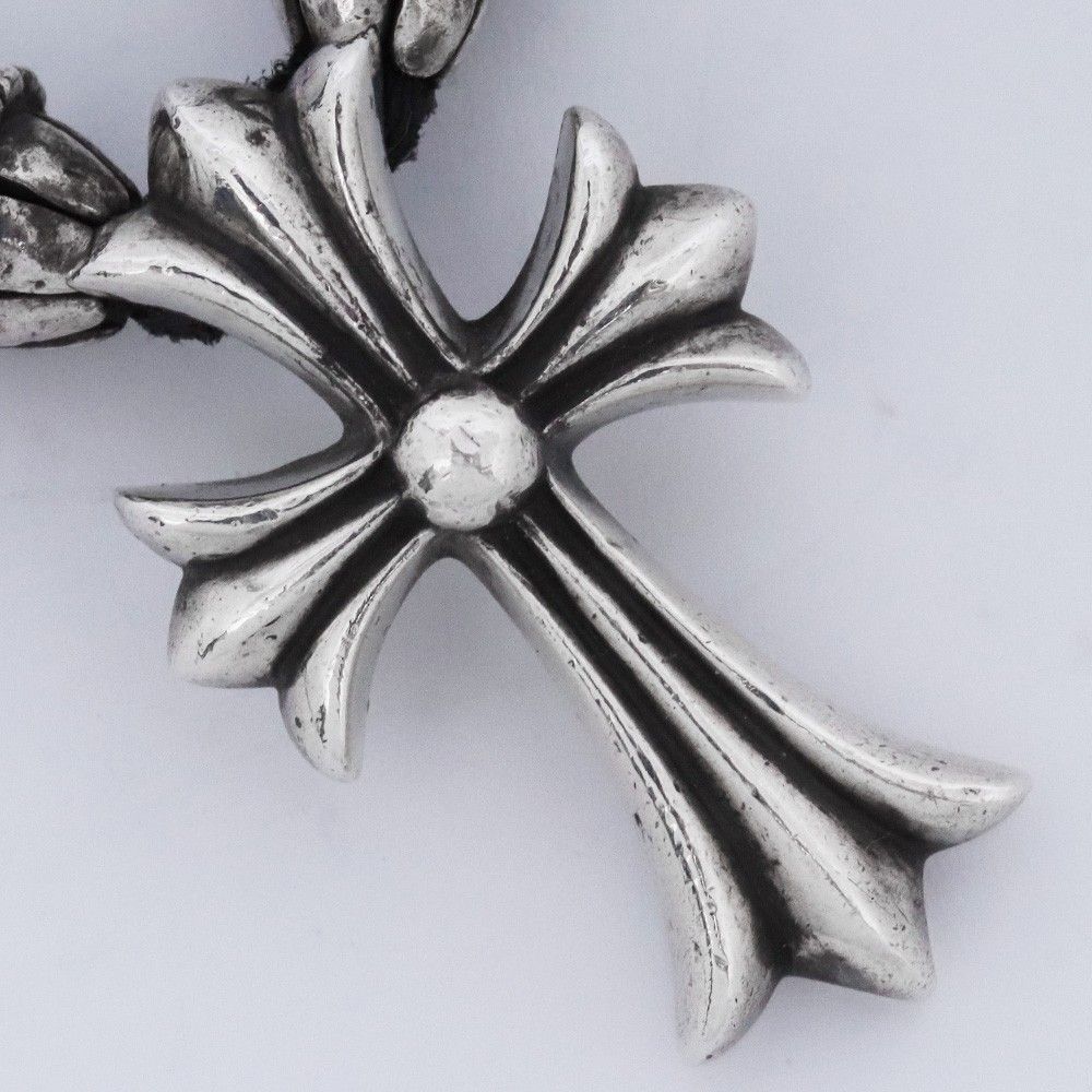 CHROME HEARTS クリンプトCHクロスペンダント スモール レザーブレイド