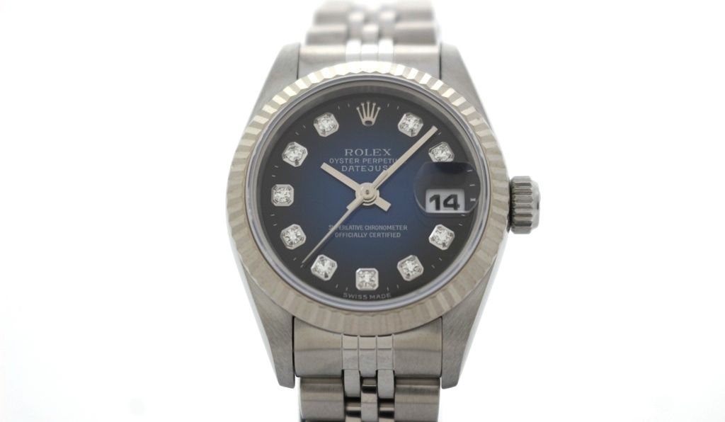 ROLEX ロレックス デイトジャスト 69174 ブルーグラデーション ステンレススチール/ホワイトゴールド レディース 自動巻き 2147100598865 【200】【中古】
