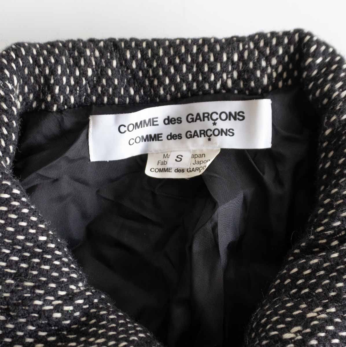 美品】 COMME des GARCONS 【丸襟 ツイード キルティング コート】S