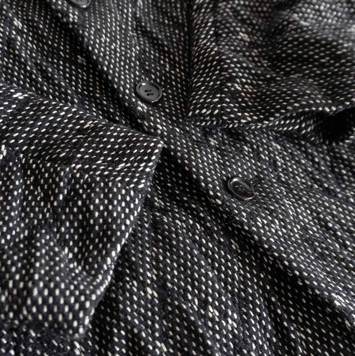 美品☆2024AW ブラックコムデギャルソン 丸襟ステンカラーツイードコート 美品】 COMME des GARCONS 【丸襟 ツイード キルティング コート】S