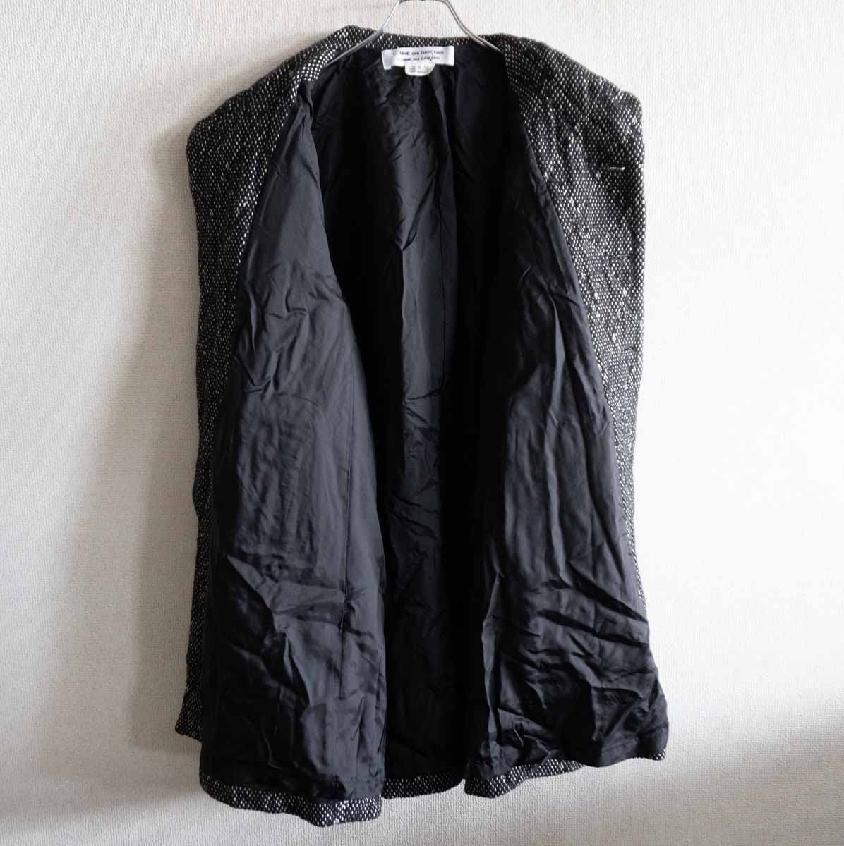 美品】 COMME des GARCONS 【丸襟 ツイード キルティング コート】S