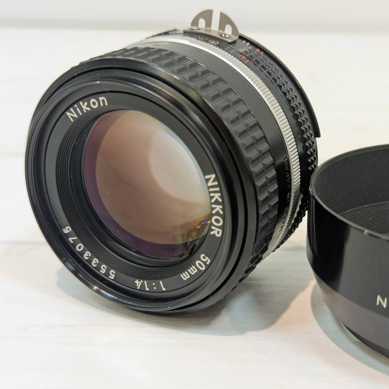 塩】NIKKOR 50mm F1.4 Ai メタルフード付属 Nikon ニコン Fマウント