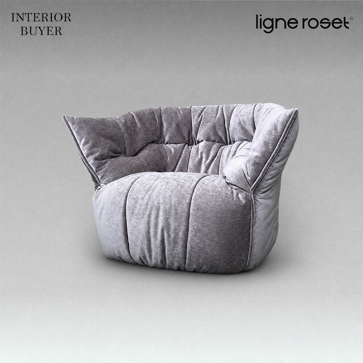 ligne roset リーン・ロゼ BRIGANTIN ブリガンタン 一人掛けソファ ファブリック グレー ミッシェル・デュカロワ 定価34万