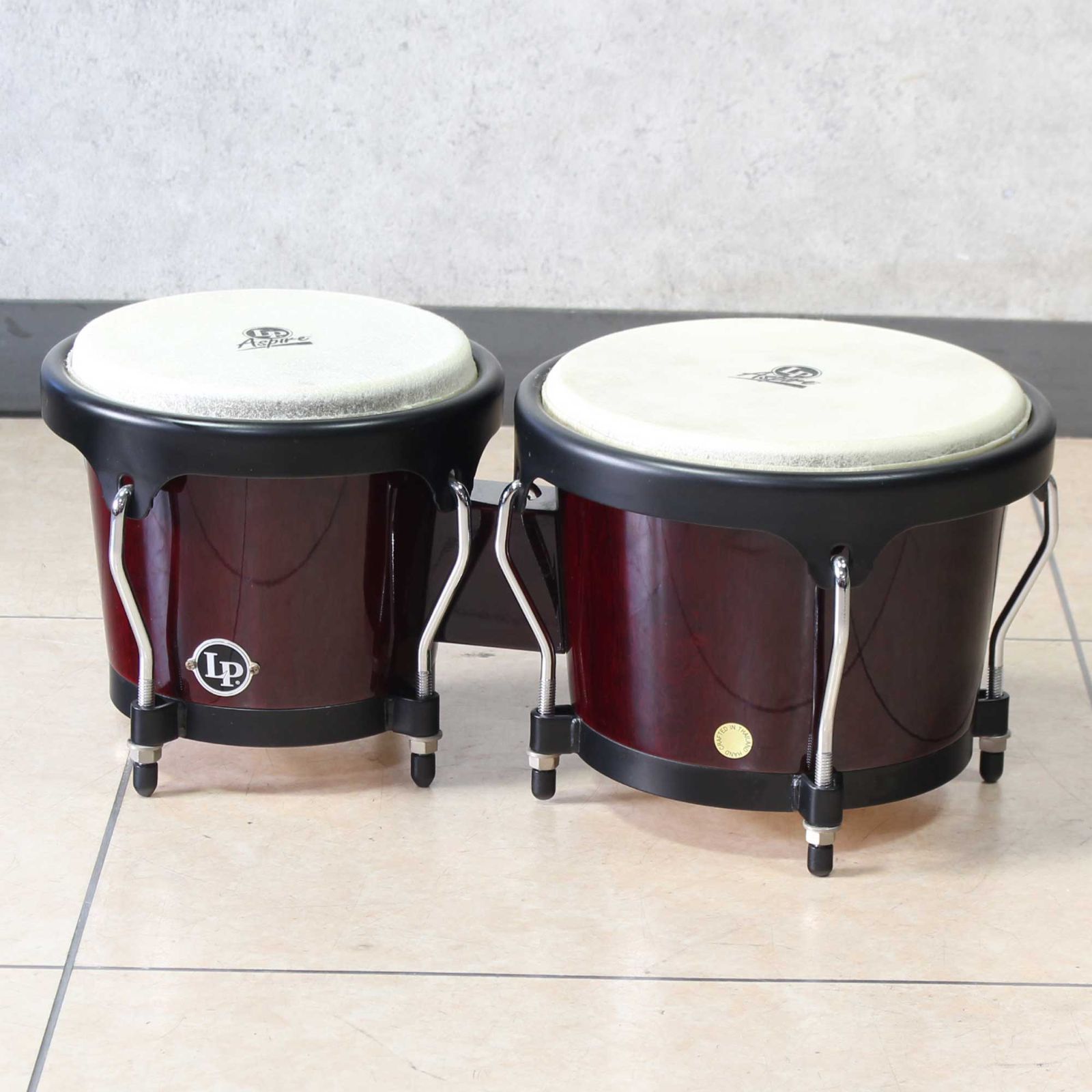 LP Aspire ボンゴ レッド ペア 中古 LP LPA601 LP Aspire Wood Bongos Black Hardware Red Wood