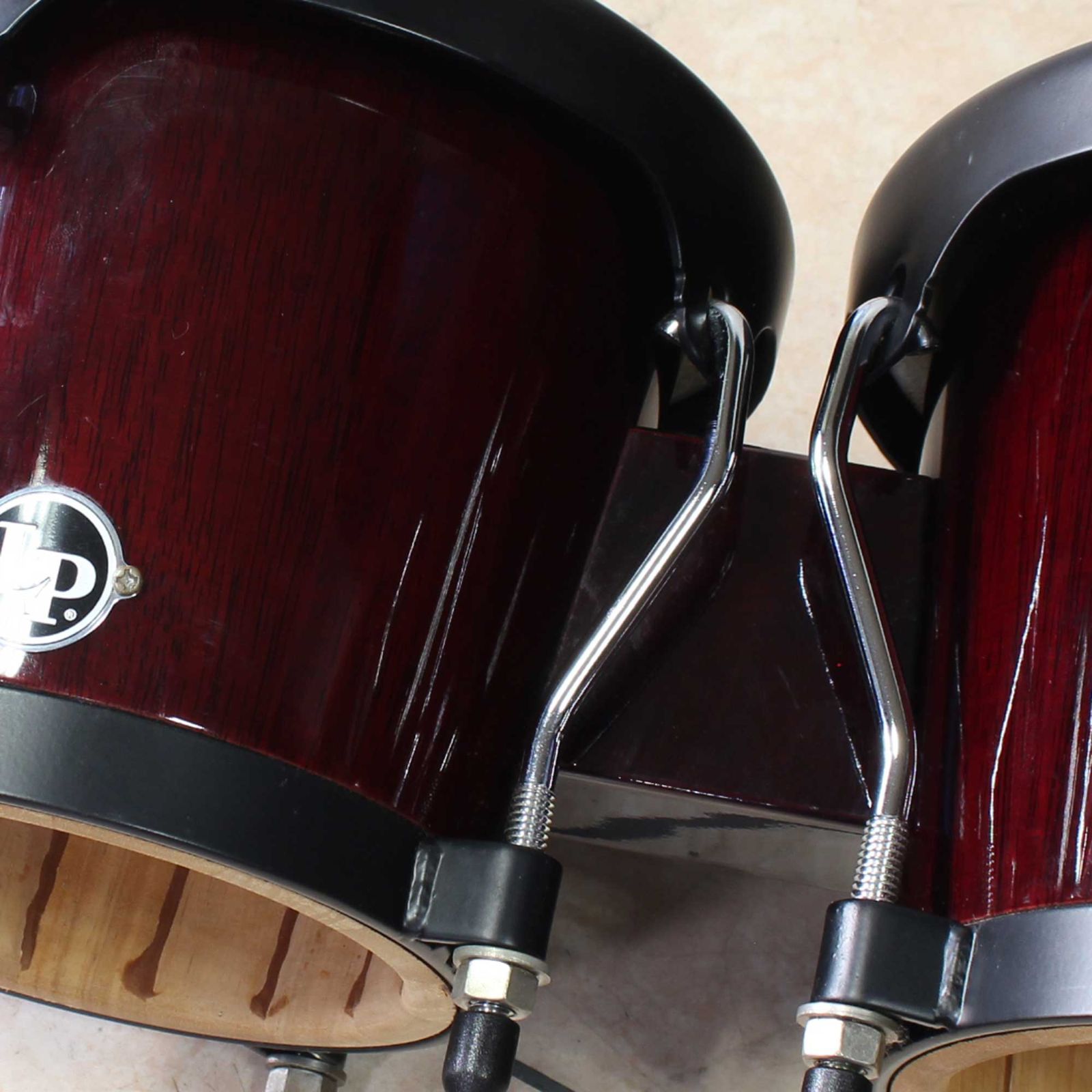 中古 LP LPA601 LP Aspire Wood Bongos Black Hardware Red Wood