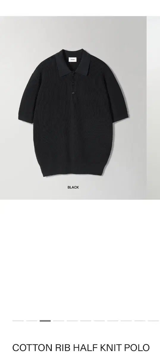 (2サイズ)インザロウ - コットンリブハーフニットポロ ブラック