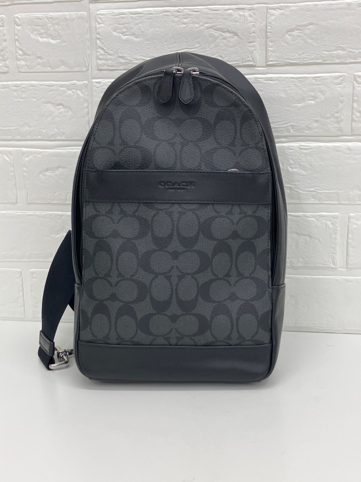 【美品】COACH ボディバッグ シグネチャー メンズ No.52413