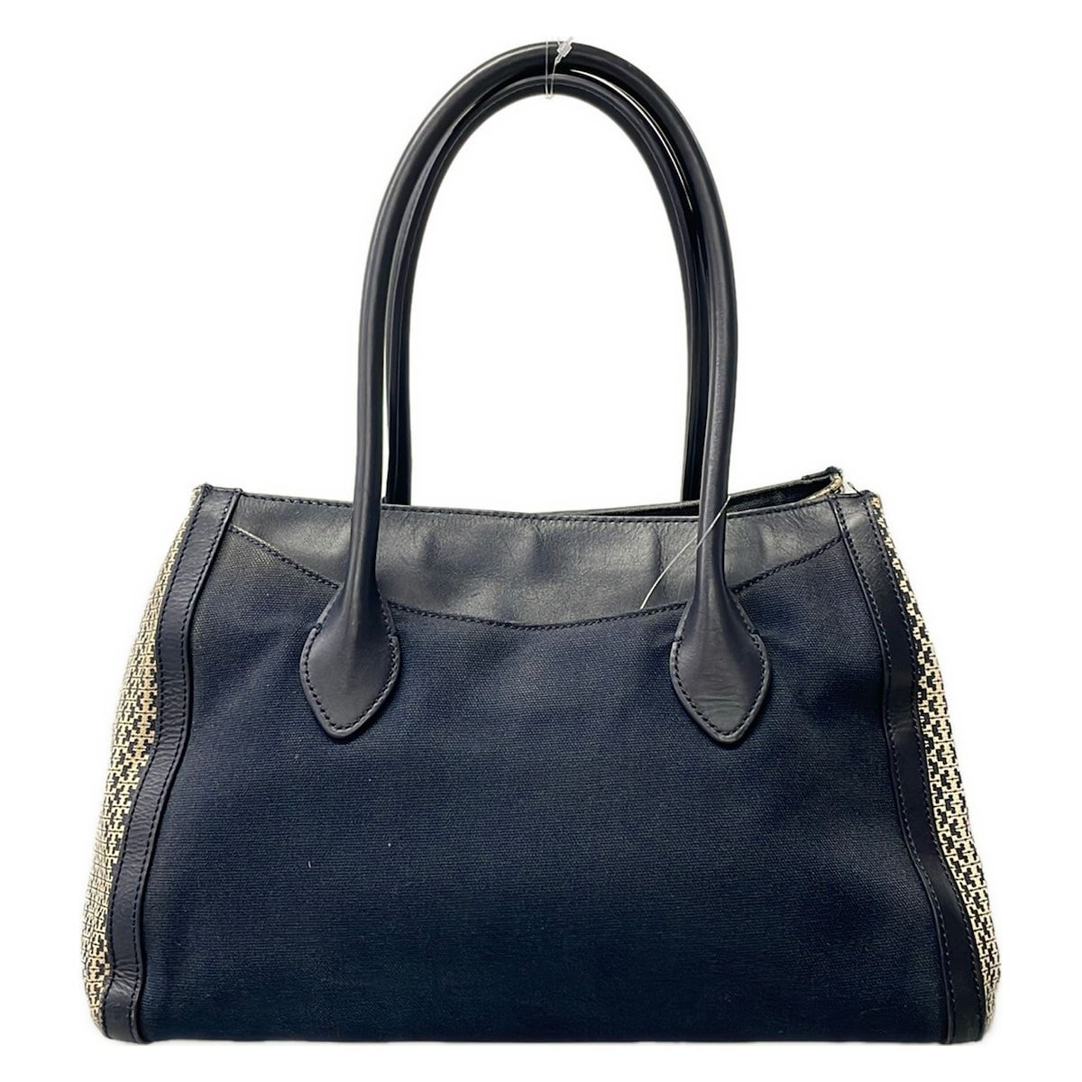 TORY BURCH(トリーバーチ) トートバッグ - ダークネイビー×アイボリー 