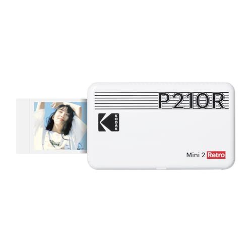 コダック（Kodak）Mini 2レトロ モノクロ スマホプリンター／インスタントプリンター／チェキプリンター［ホワイト／写真 5.3ｘ8.6cm］ プリンター + 8シート入りｍａ