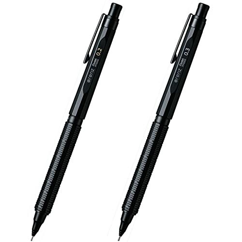 [セット買い]ぺんてる シャープペン オレンズネロ 0.2mm PP3002-A & 0.3mm PP3003-Aｍａ