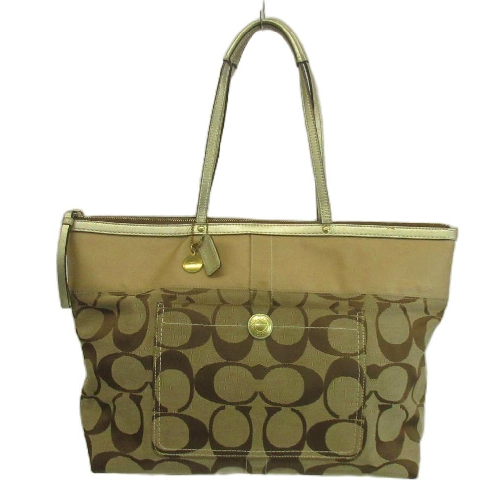 コーチ COACH トートバッグ キャンバス レザー シグネチャー ロゴ ベージュ 11692 /XZ ■GY18