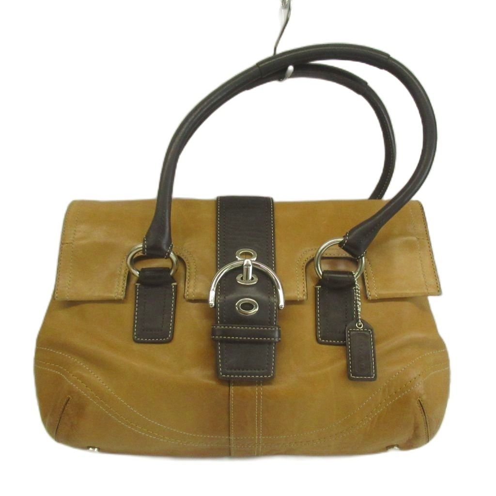 コーチ COACH ソーホー SOHO ハンドバッグ トート レザー フラップ ロゴ 茶色 ブラウン F10913 /XZ ■GY18