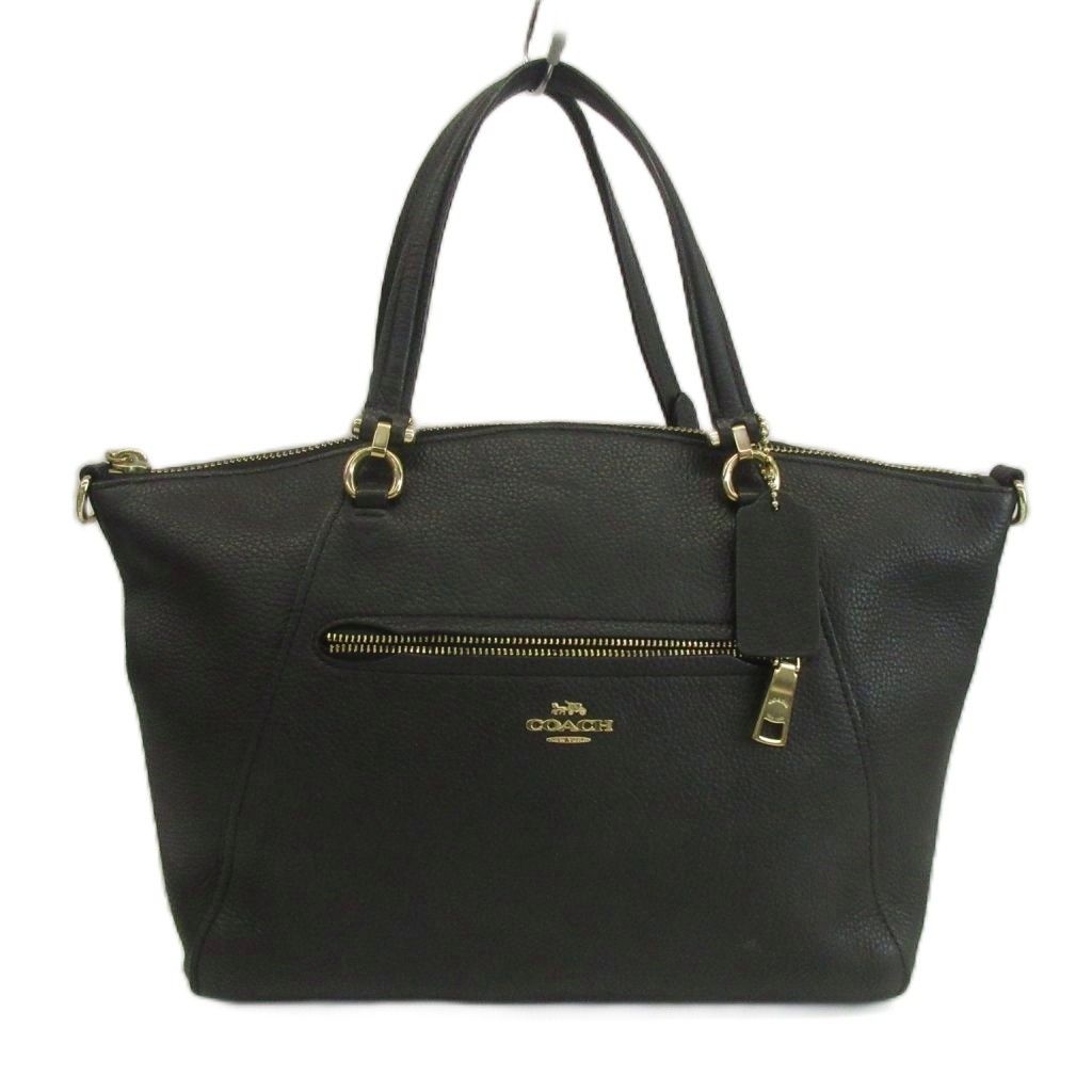 コーチ COACH プレーリー サッチェル ハンドバッグ レザー ロゴ ゴールド金具 黒 ブラック 58874 /XZ ■GY18