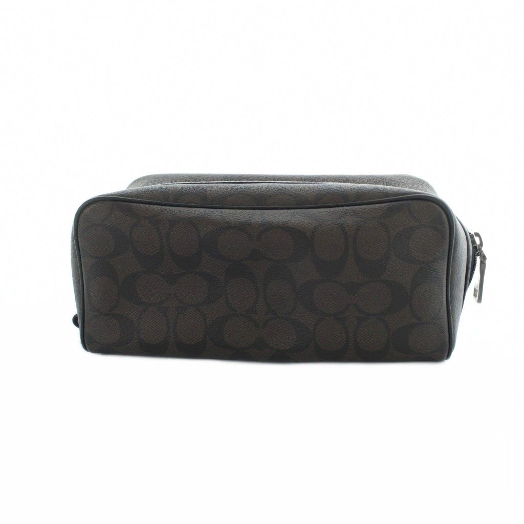 コーチ COACH F58540 セカンドバッグ クラッチバッグ シグネチャー PVC レザー ロゴ 茶 ブラウン ■GY17 /MQ