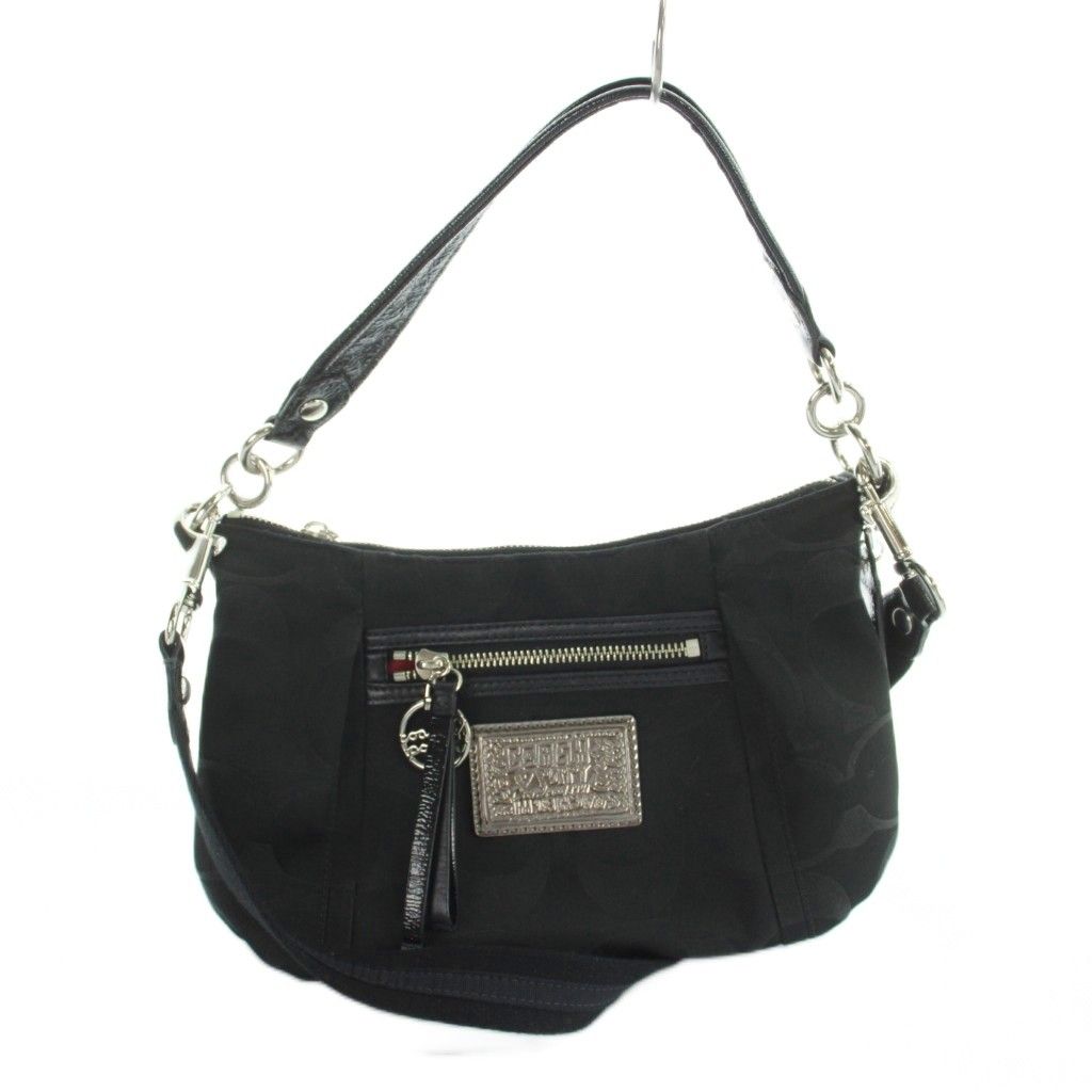 コーチ COACH F26292 ショルダーバッグ ハンド 2WAY キャンバス シグネチャー ロゴ 黒 ブラック ■GY18 /MQ