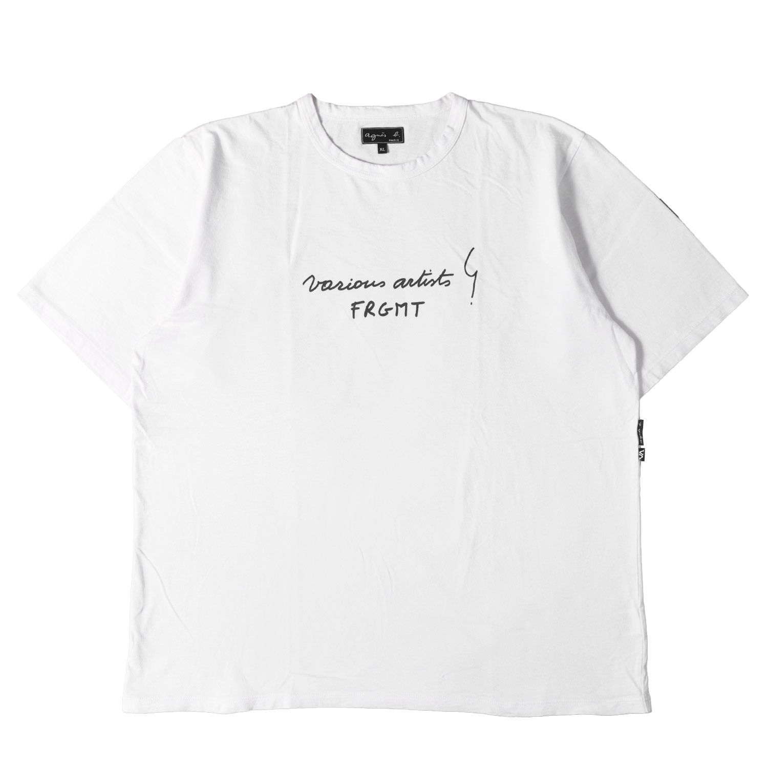 agnes b. アニエスベー Tシャツ ホワイト 白 サイズ:XL | 24AW V.A.限定 ×fragment design ブランドロゴ Tシャツ | コラボ 半袖 ショート ハーフ スリーブ カットソー【メンズ】【中古】