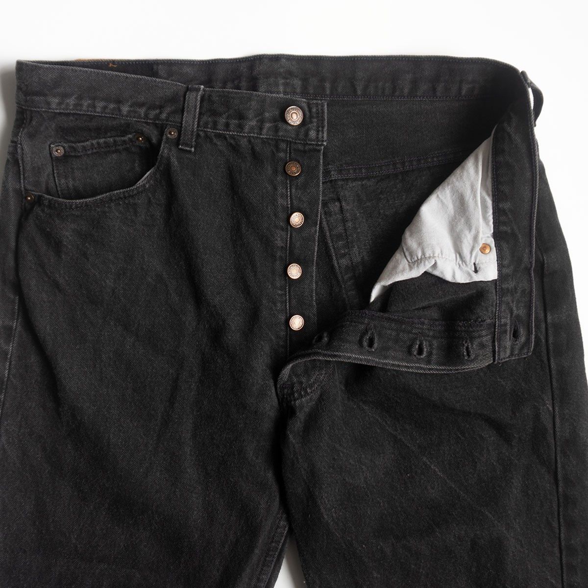 90s USA製 Levi’s 501 ブラック 後染　W34 ゴールデンサイズ 後染め/ゴールデンサイズ】 LEVI'S 【90s/501 ブラックデニム デニム