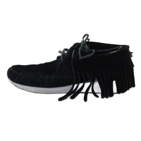 ビズビム VISVIM モカシン シューズ フリンジ スエード ブラック 黒 