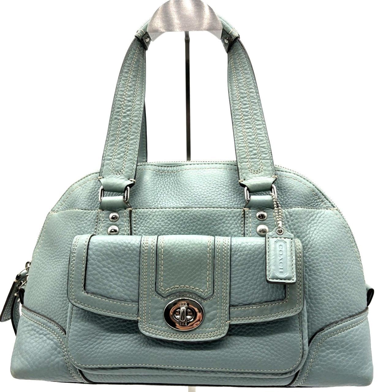 コーチ COACH ミニボストンバッグ ハンドバッグ Y2K ライトブルー
