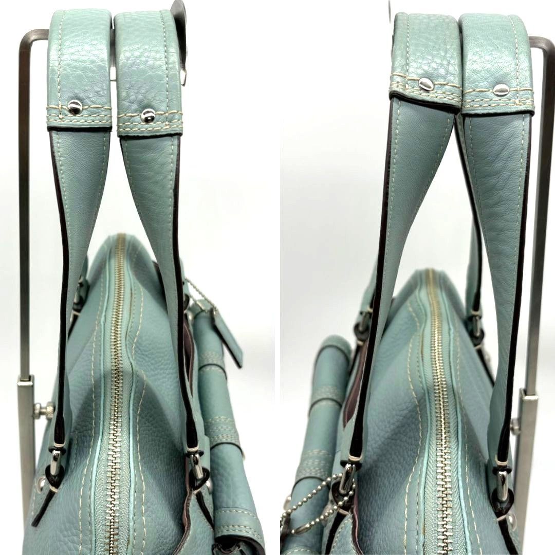コーチ COACH ミニボストンバッグ ハンドバッグ Y2K ライトブルー