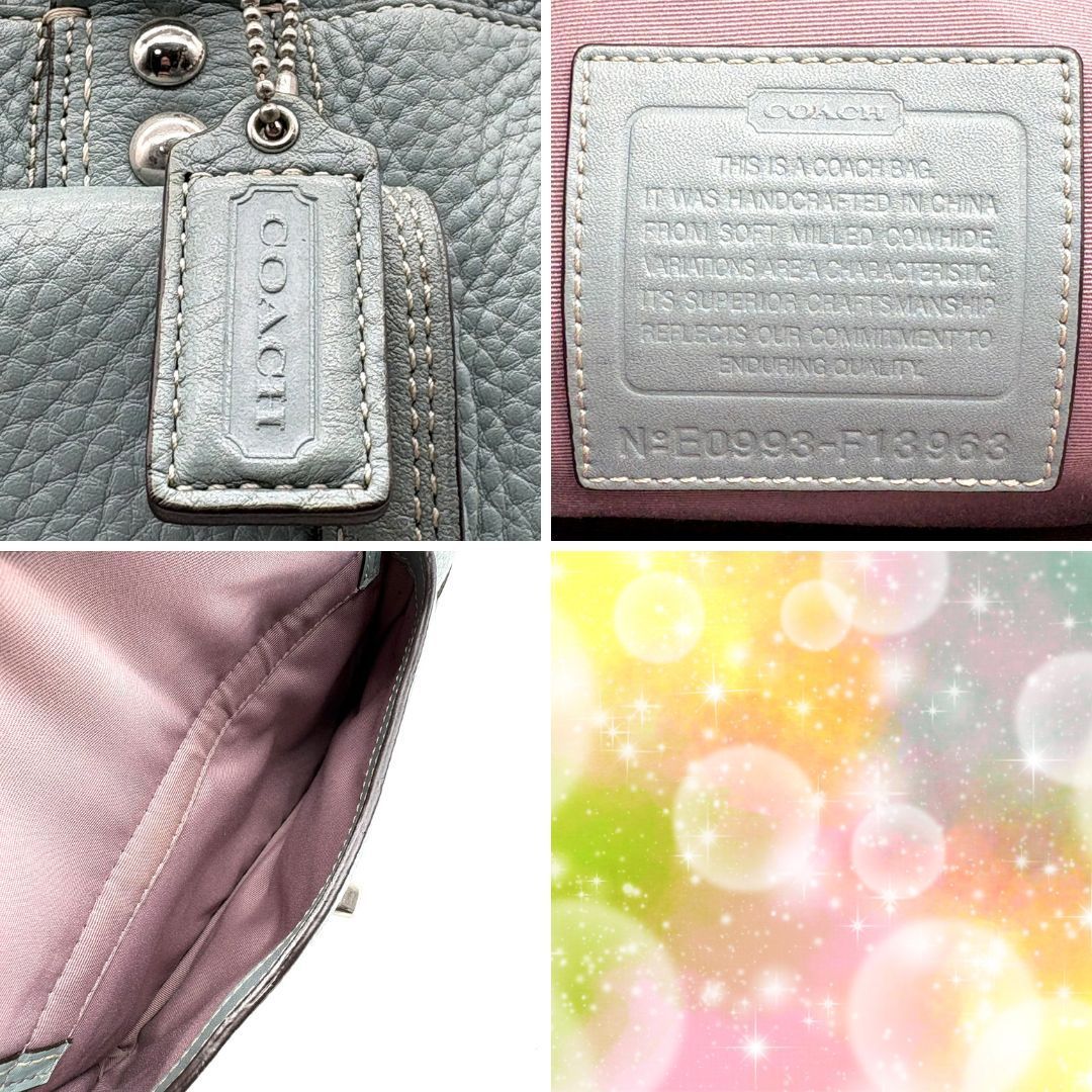 コーチ COACH ミニボストンバッグ ハンドバッグ Y2K ライトブルー