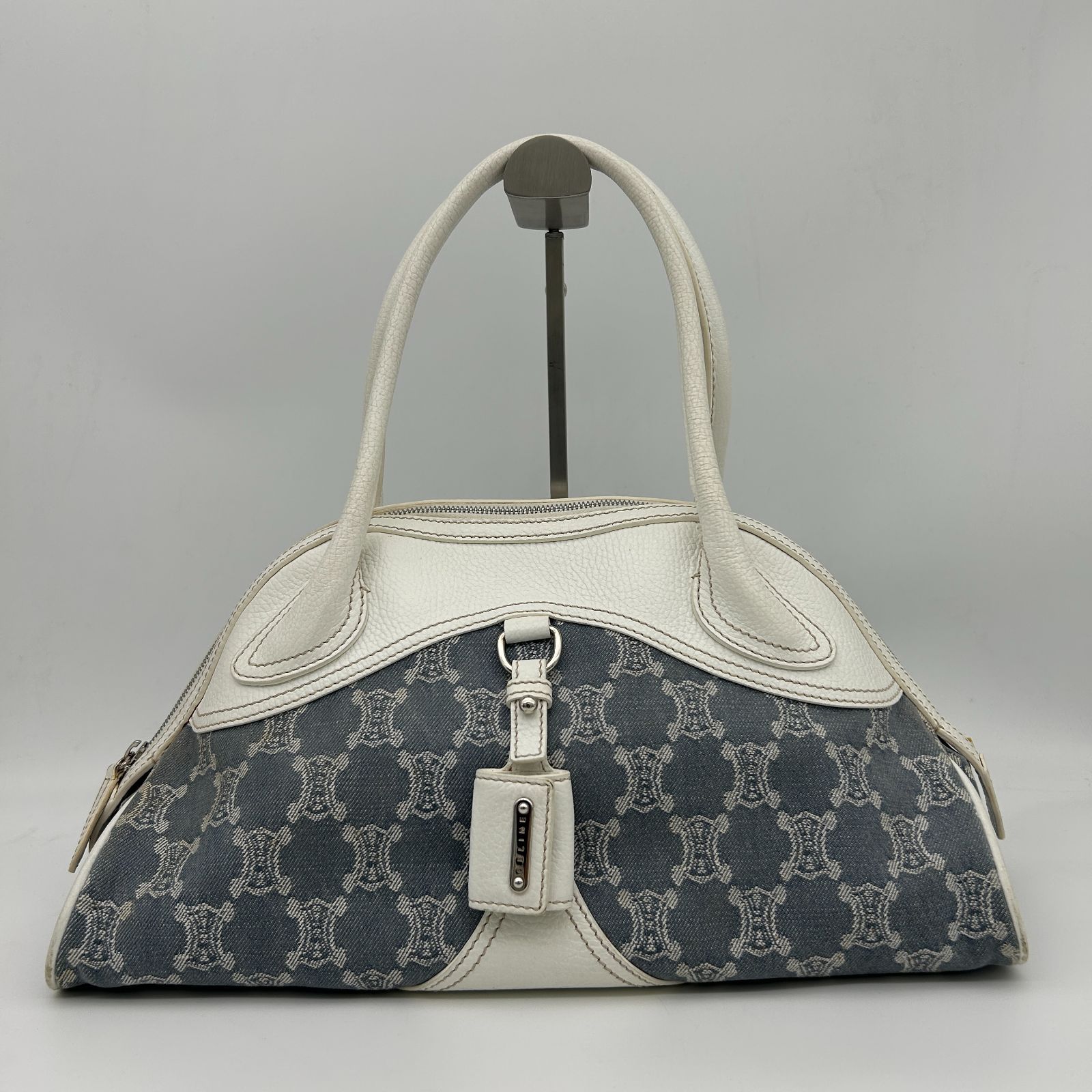 美品】CELINE （セリーヌ） デニム×レザー ハンドバッグ トリオンフ 