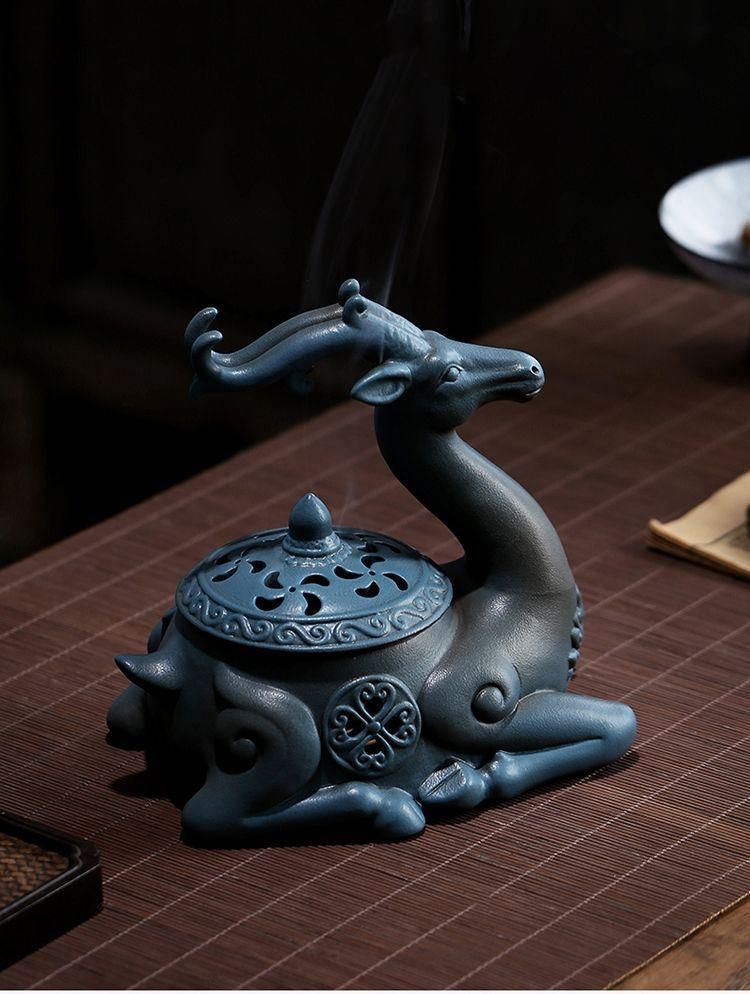 福鹿 香炉 陶磁器 装飾品 工芸品 美術品 置物 福鹿 香炉 陶磁器 装飾品 工芸品 美術品 置物