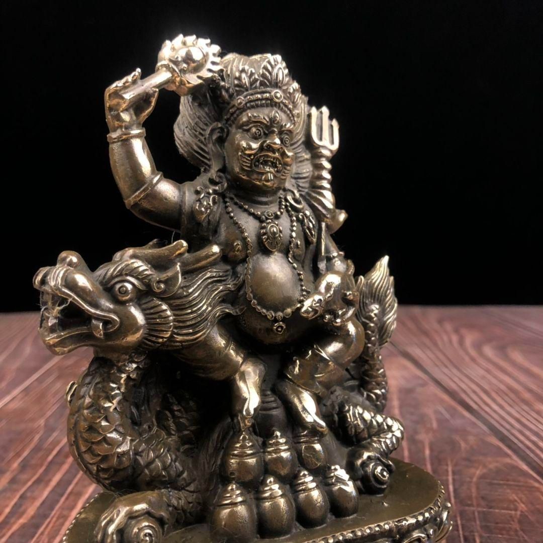 騎竜黄財神仏像 現代工芸品 美術品 置物 騎竜黄財神仏像 現代工芸品 美術品 置物