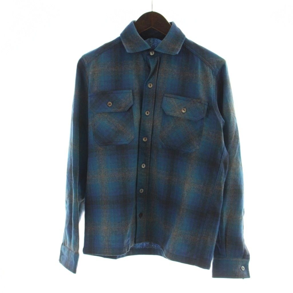 ペンドルトン PENDLETON ステンカラーシャツ 長袖 ボードシャツ オンブレ 青 ブルー ■GY18 /MQ