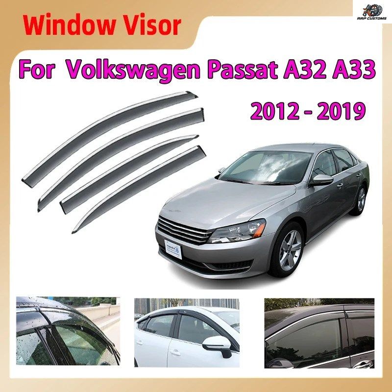 フォルクスワーゲン VW パサート A32 A33 MK1 2012～2019 車用サイドウィンドウバイザーパーツ フロントガラス デフレクター アイブロウガ