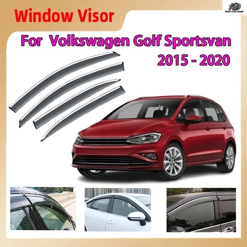 車のサイドウィンドウバイザーパーツ VW フォルクスワーゲン ゴルフ スポーツバン SV 2015~2020 フロントガラス サンレインディフレクター