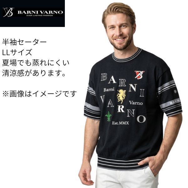 バーニヴァーノ 半袖セーター LLサイズ bss-psw5509BARNI VARNO ニット メンズ カジュアル ニット ロゴ 希少 送料無料 送料サービス 紳士 服 洋服 おでかけ 旅行 春夏 SS サマー セーター バーニバーノ