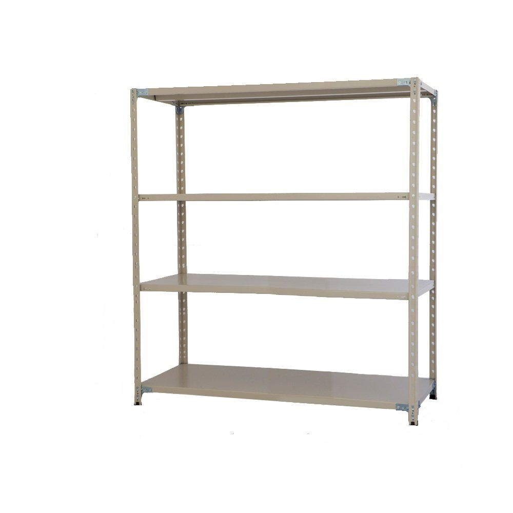 新品 プラス KR 軽量 スチールラック 業務用 (天地4段) 耐荷重150kg/段 |奥行612mm 高さ1500mm 幅1512mm 簡単組立 602097 ライトグレー 〈メーカー直販〉