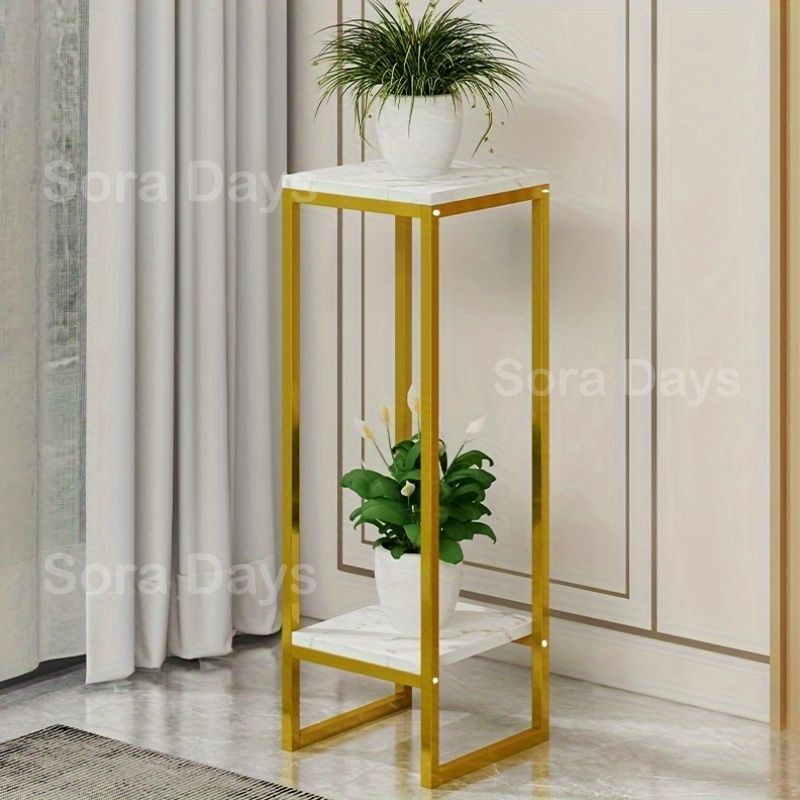 フラワースタンド 観葉植物 プラントスタンド 花台 植木鉢ラック 室内 屋内 かわいい おしゃれ ナチュラル モダン 高級感 インテリア 北欧 リビング 寝室 バルコニー ディスプレイ 収納 2段ラック ホームデコレーションラック 鉄製 1個