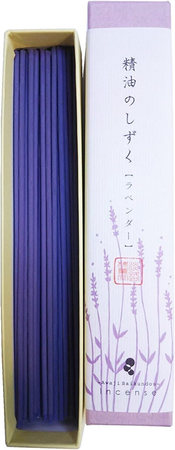 Awaji BaikundoのIncenseStick アロマ 精油のしずくラベンダー 8ｇ #182 ×20 japanese incense sticks