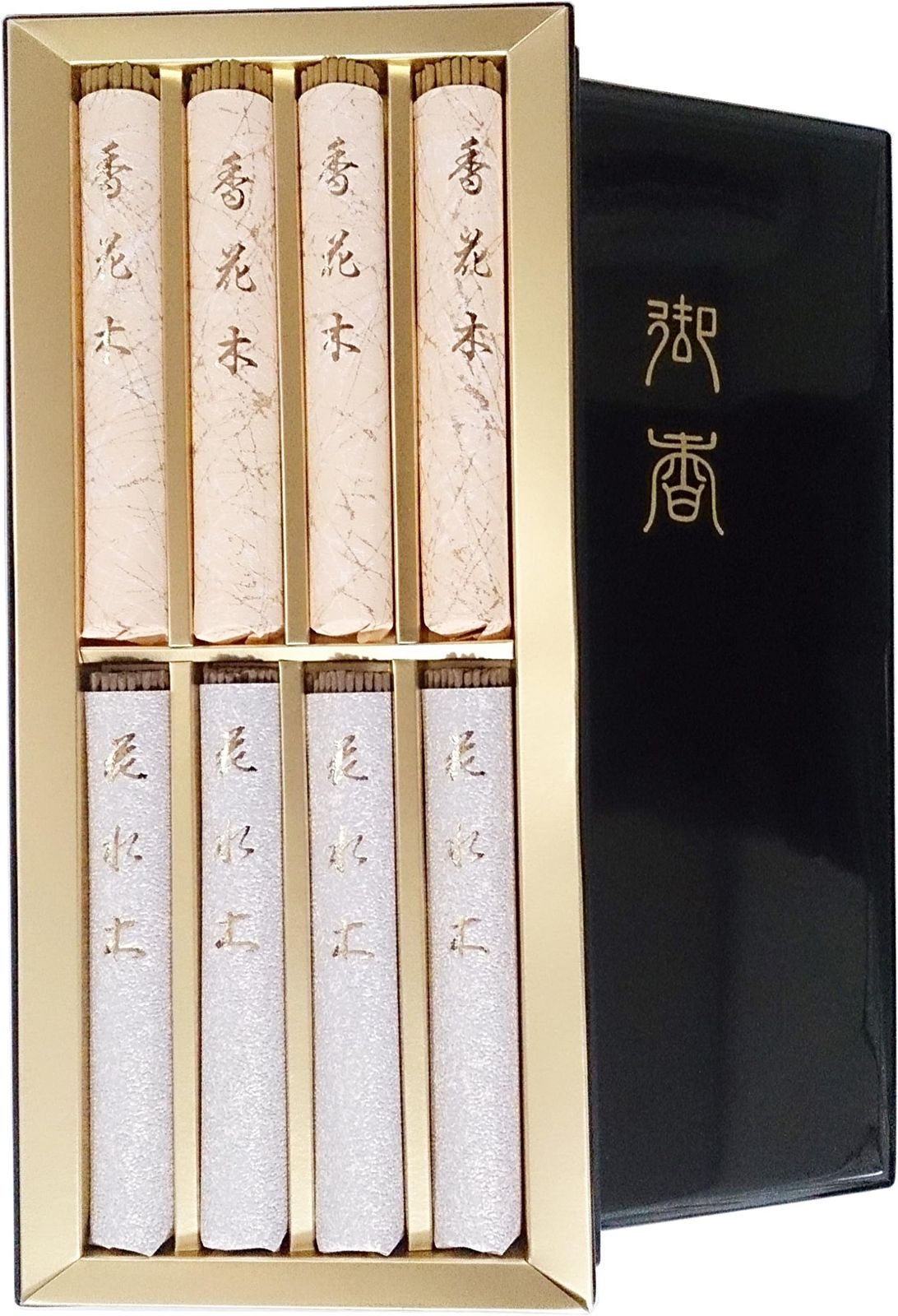 （御供 のし付き 包装品）Awaji Baikundoの高級Incense お供え物 ギフト用 Agarwood花水木 Sandalwood香花木 塗箱 Inc
