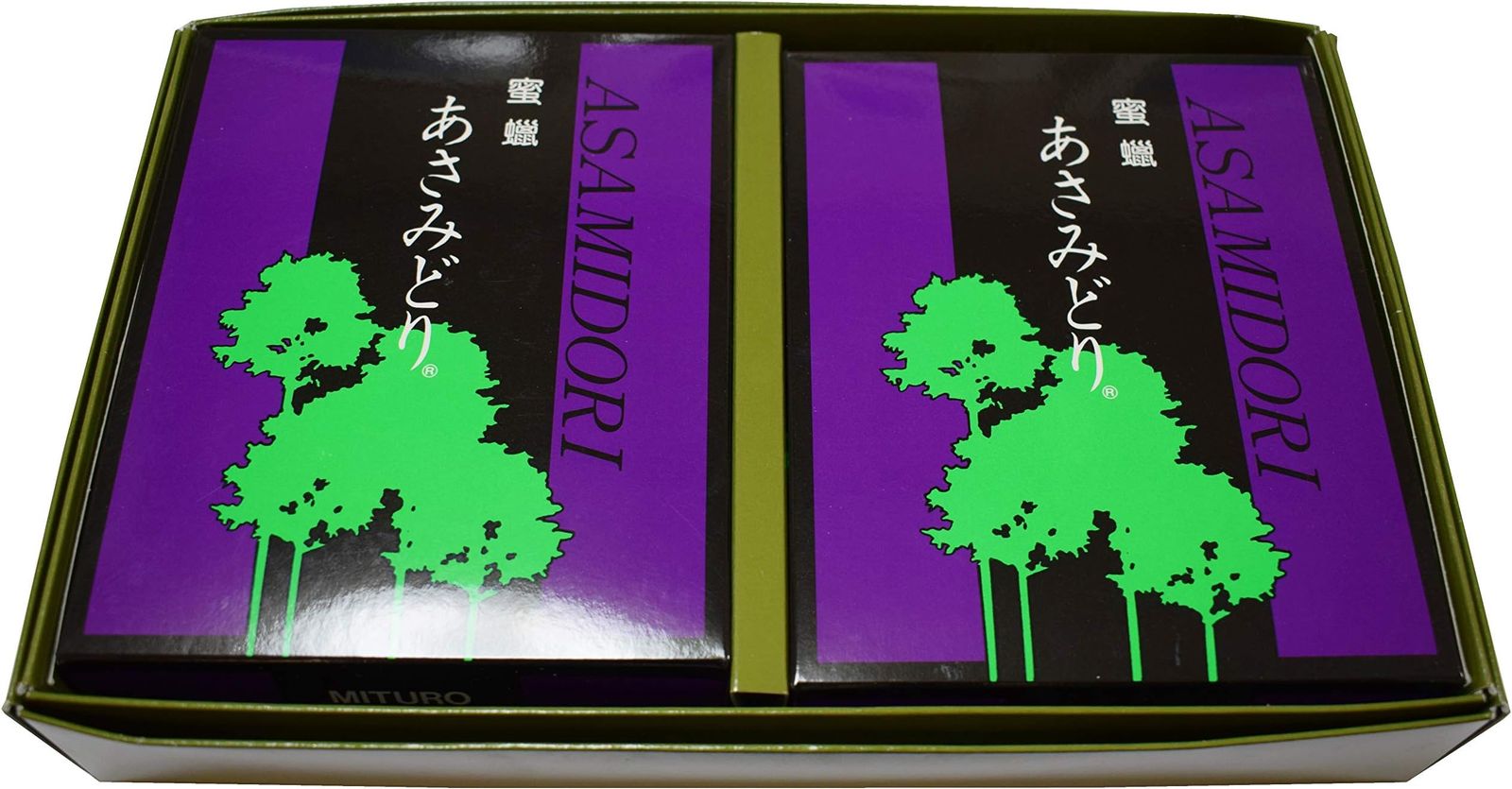 蜜蝋 あさみどり Assortment お供え物 蜜蝋 蝋燭セット 贈答用 進物用 ギフト (あさみどり金印×2)