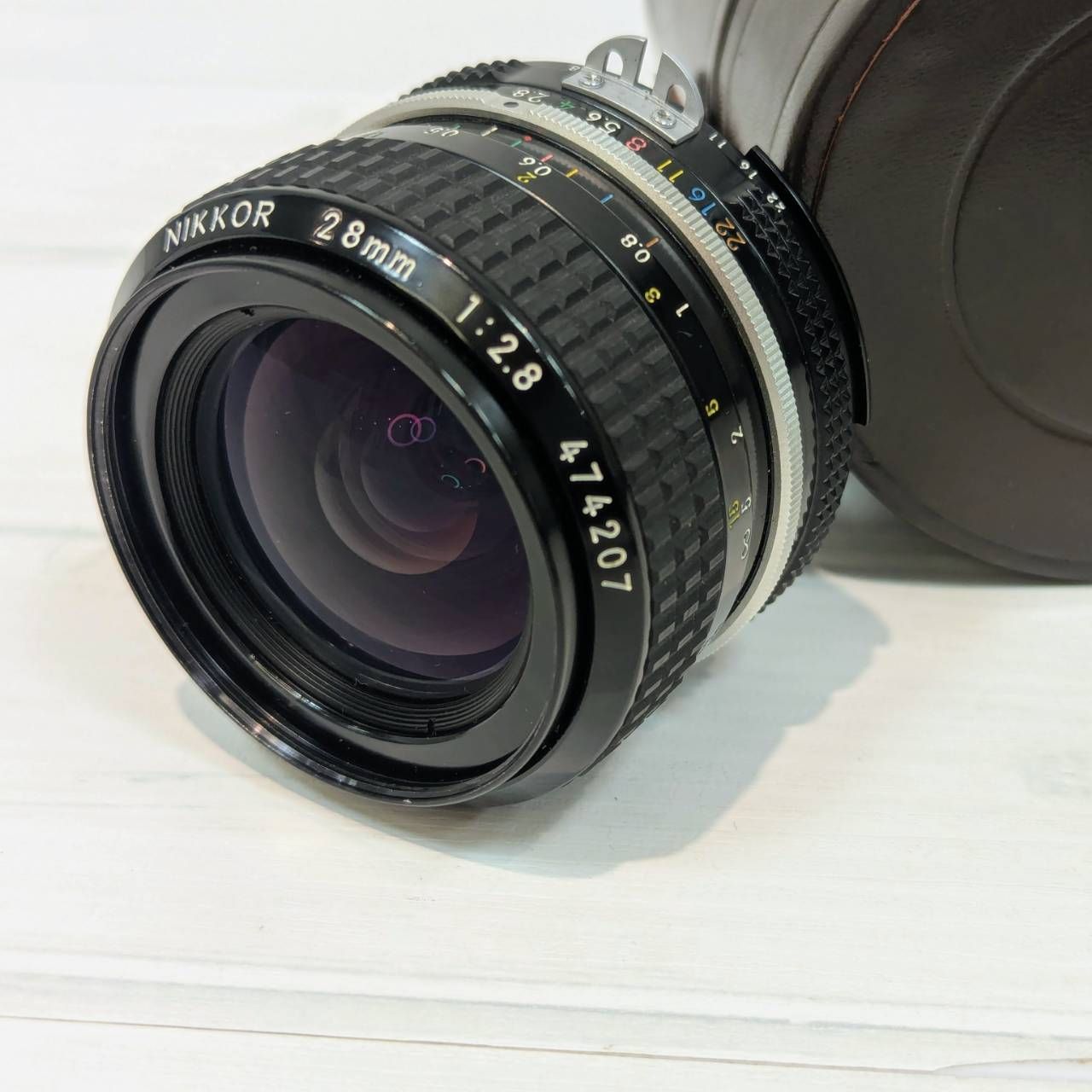塩】NIKKOR 28mm F2.8 Ai 革ケース付属 Nikon ニコン Fマウント 