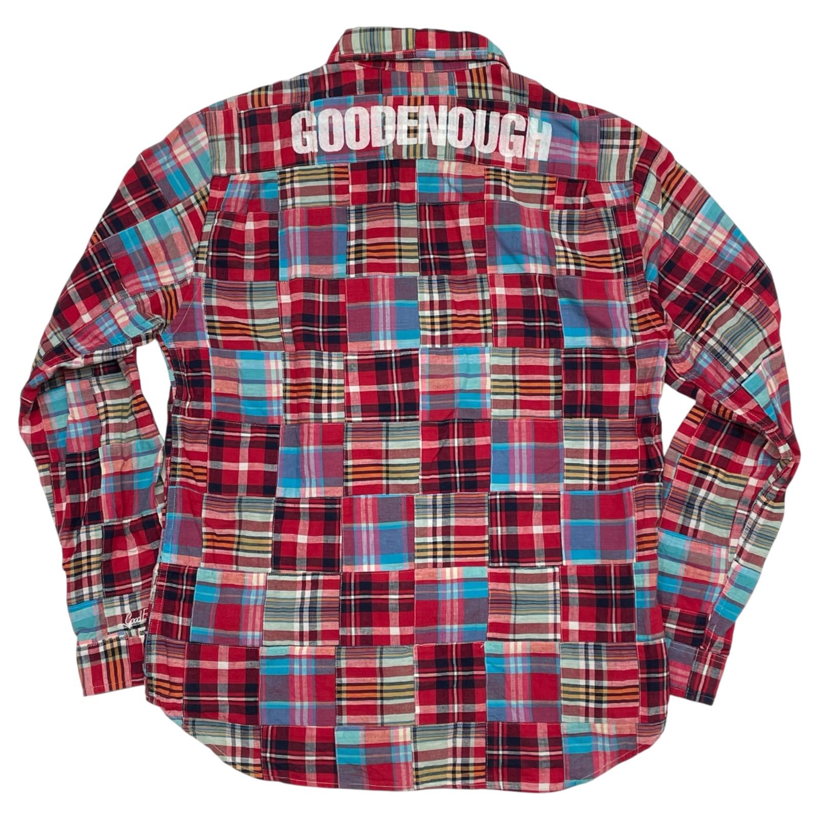 Mサイズ GOODENOUGE GE-153007 グッドイナフ パッチワーク シャツ ロゴ