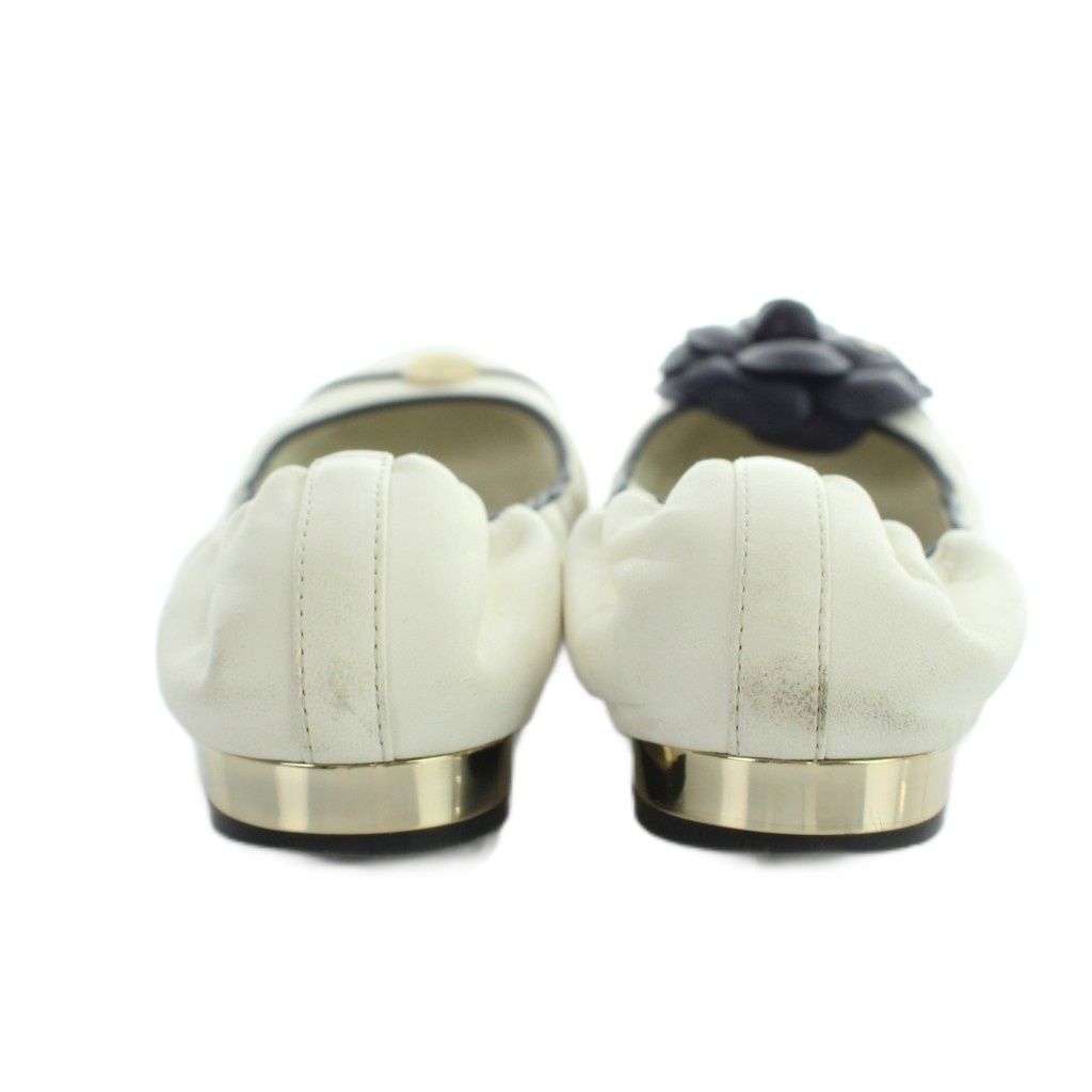 シャネル CHANEL G29763 パンプス フラットシューズ レザー ココマーク 