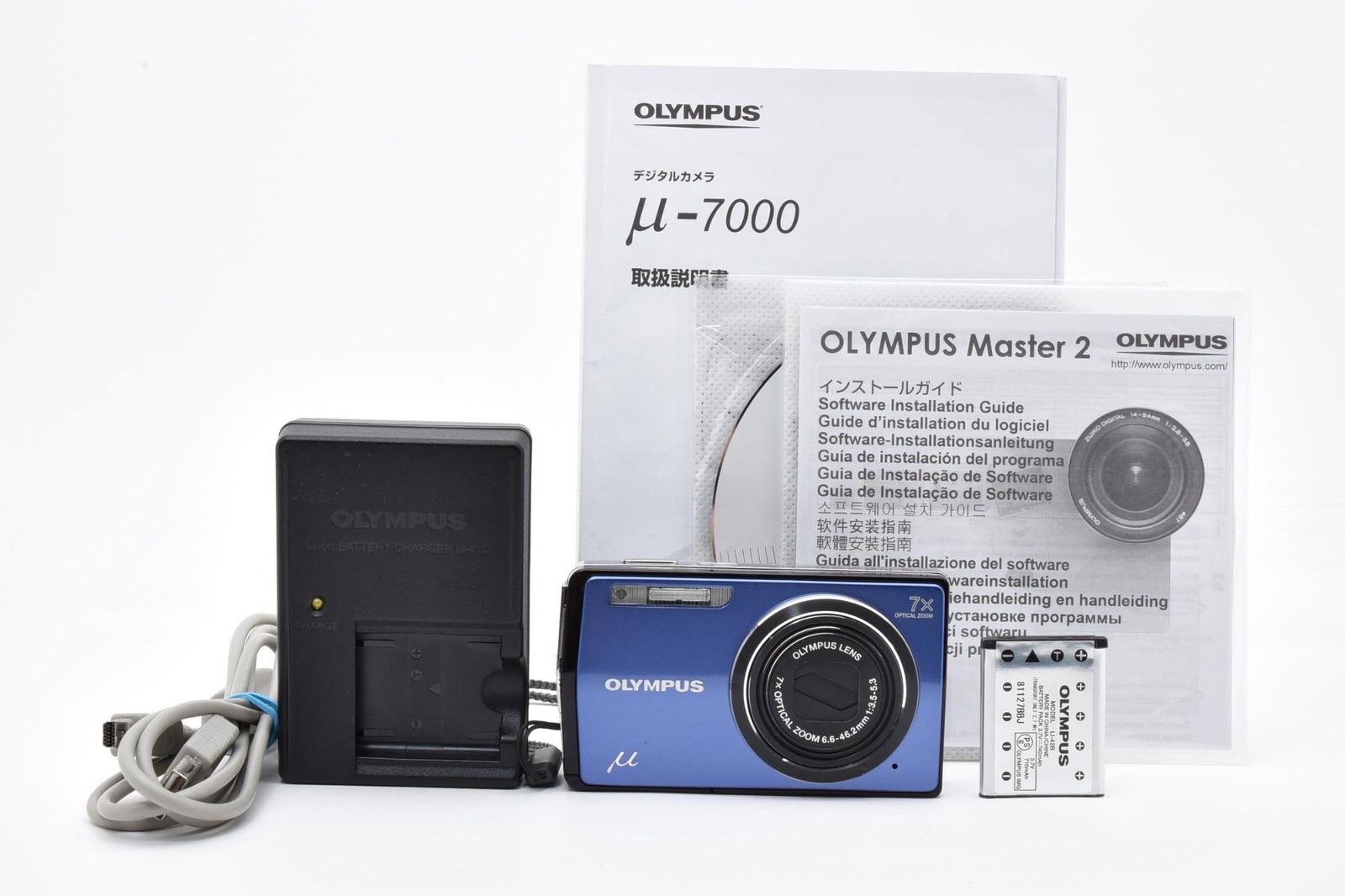 ☆美品☆ OLYMPUS オリンパス μ-7000 ブルー デジタルカメラ ☆A124N