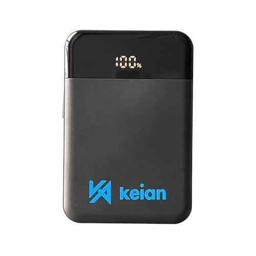 燃えにくい 準固体電池採用 10000ｍAh PSE認証済み KEIAN MAGSAFE準拠 USB 4台同時充電 ワイヤレス急速充電器 次世代急速充電 充電 軽量 コンパクト 大容量モデル スマホ タブレット USB タイプCケーブル内蔵 9c9b8c97