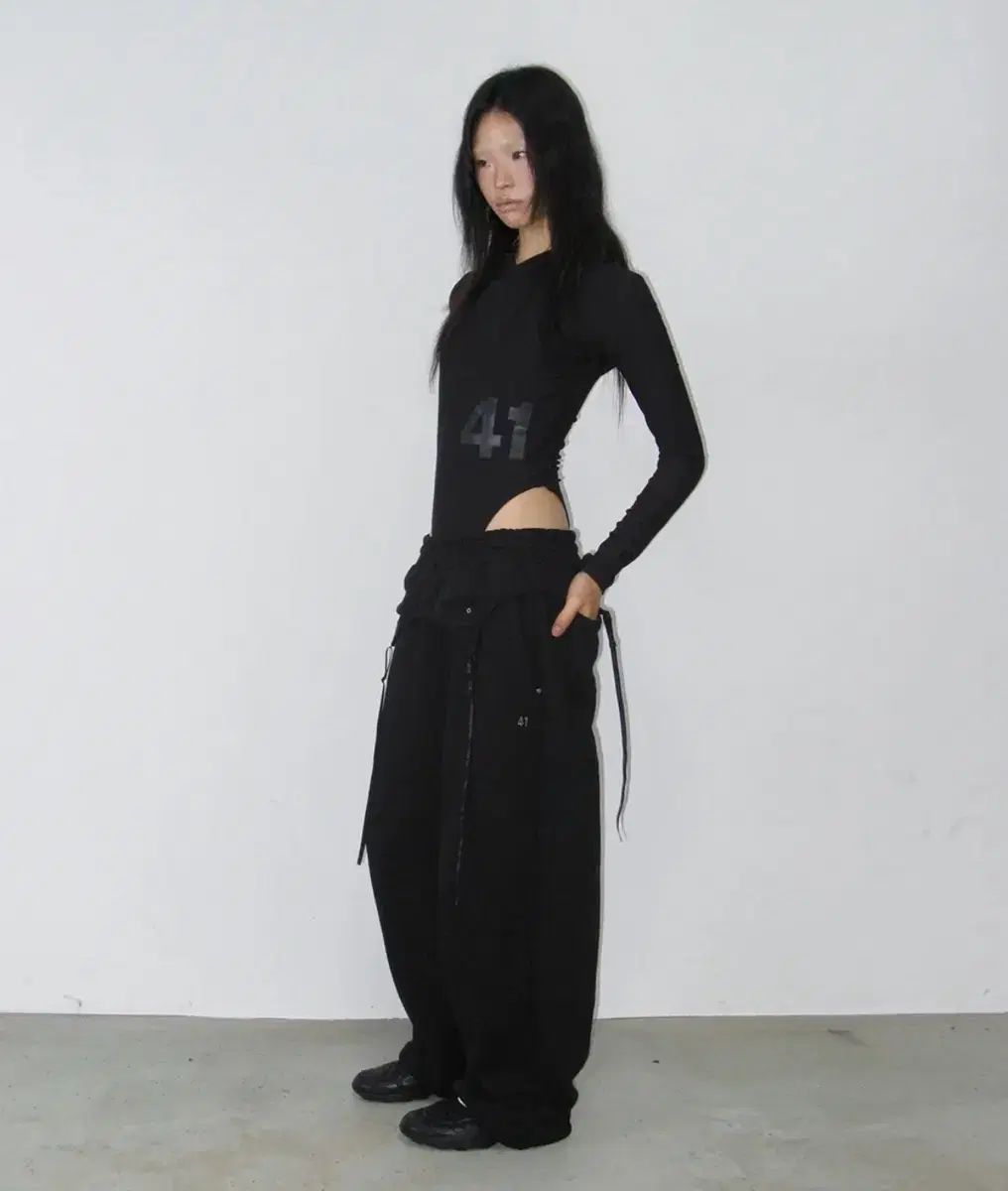 サイルプレ レイヤード スウェトパンツ Black