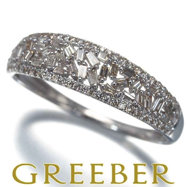 ダイヤ ダイヤモンド 0.45ct 2種カット リング K18WG #194582