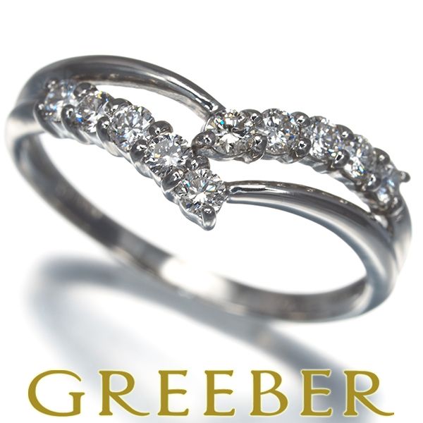 ダイヤ ダイヤモンド 0.32ct Vライン リング Pt900 #194581