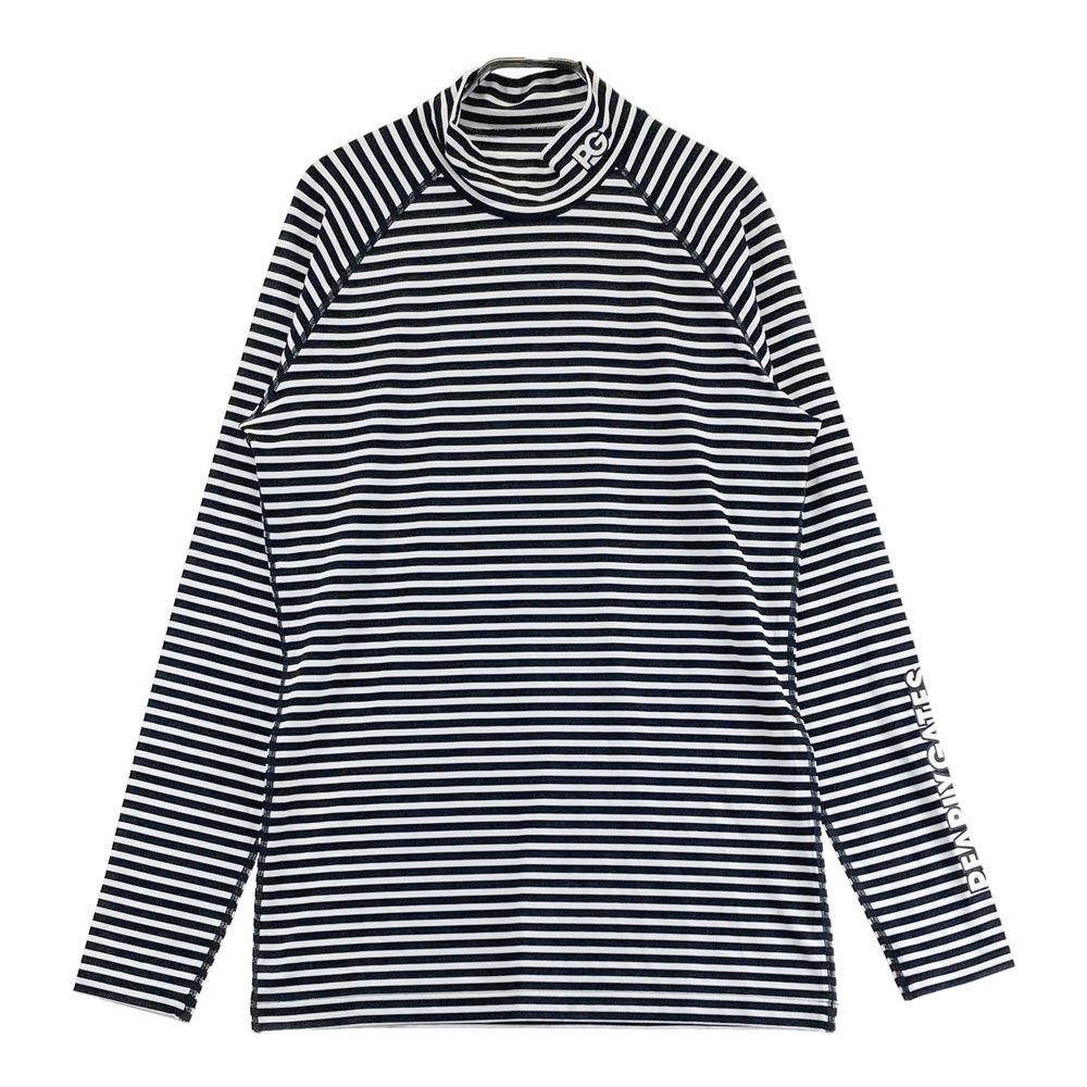 サイズ：5 PEARLY GATES パーリーゲイツ ハイネック　長袖Tシャツ ボーダー柄 ブラック系 [240101503117] ゴルフウェア メンズ ストスト