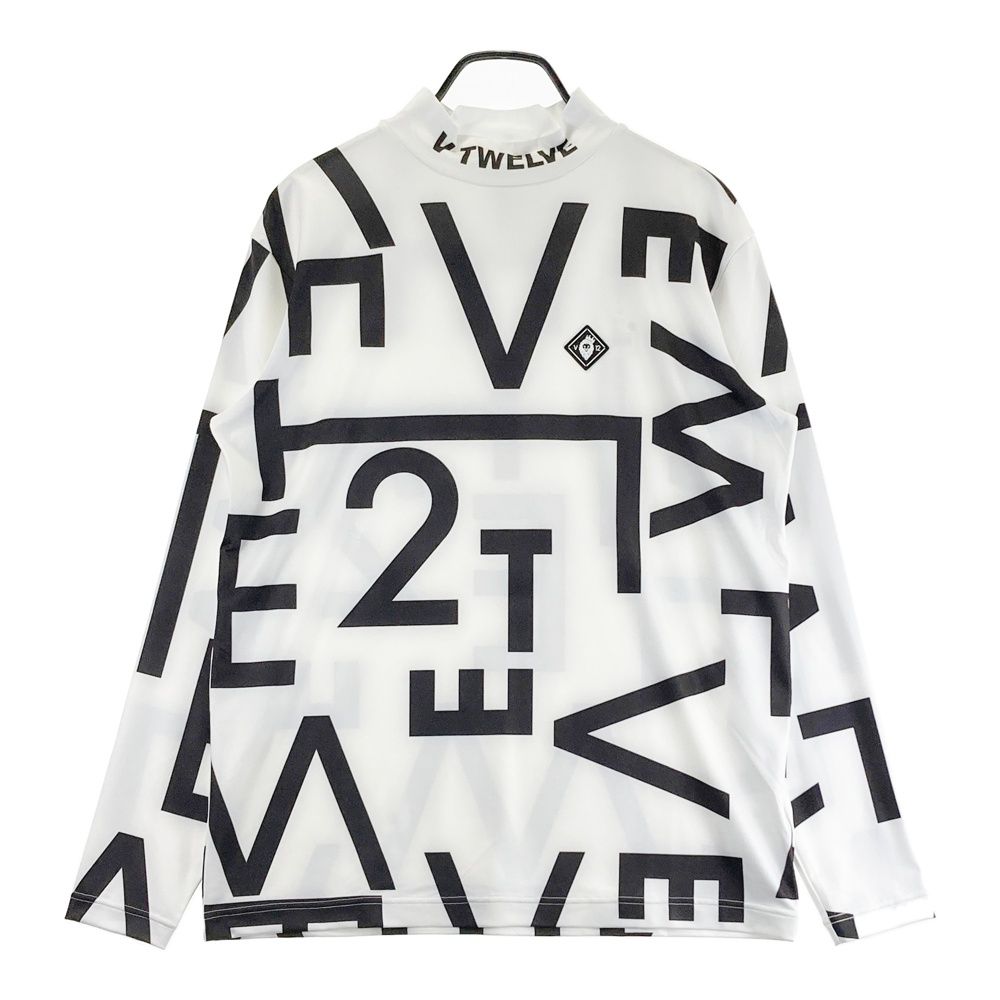 サイズ：XL V12 ヴィトゥエルヴ 2023年モデル ハイネック長袖 Tシャツ 総柄 ホワイト系 [240101580348] ゴルフウェア メンズ ストスト