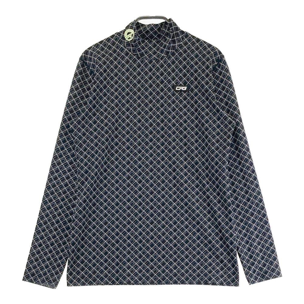 サイズ：3 CPG GOLF シーピージーゴルフ  ハイネック 長袖Tシャツ 総柄 ブラック系 [240101623205] ゴルフウェア メンズ ストスト サイズ：3 CPG GOLF シーピージーゴルフ ハイネック 長袖Tシャツ 総柄