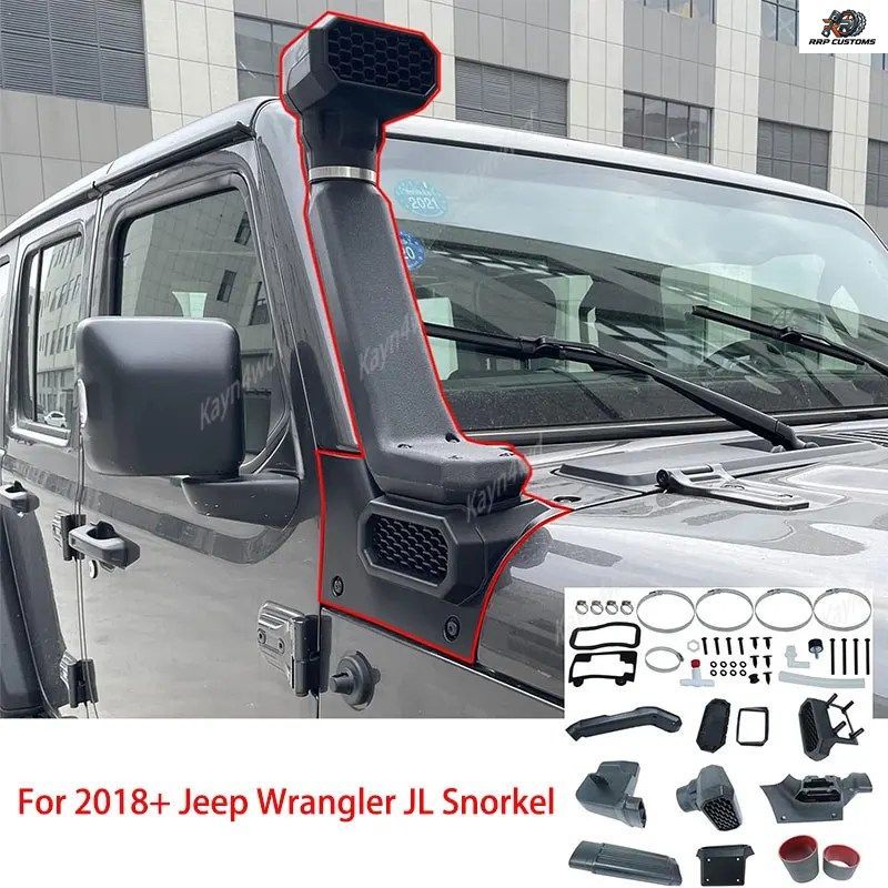 オフロード4x4エクステリアアクセサリーエアラムインテークシステムシュノーケルキット2018年以降のジープラングラーJLグラディエーターJT